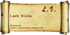 Lack Viola névjegykártya